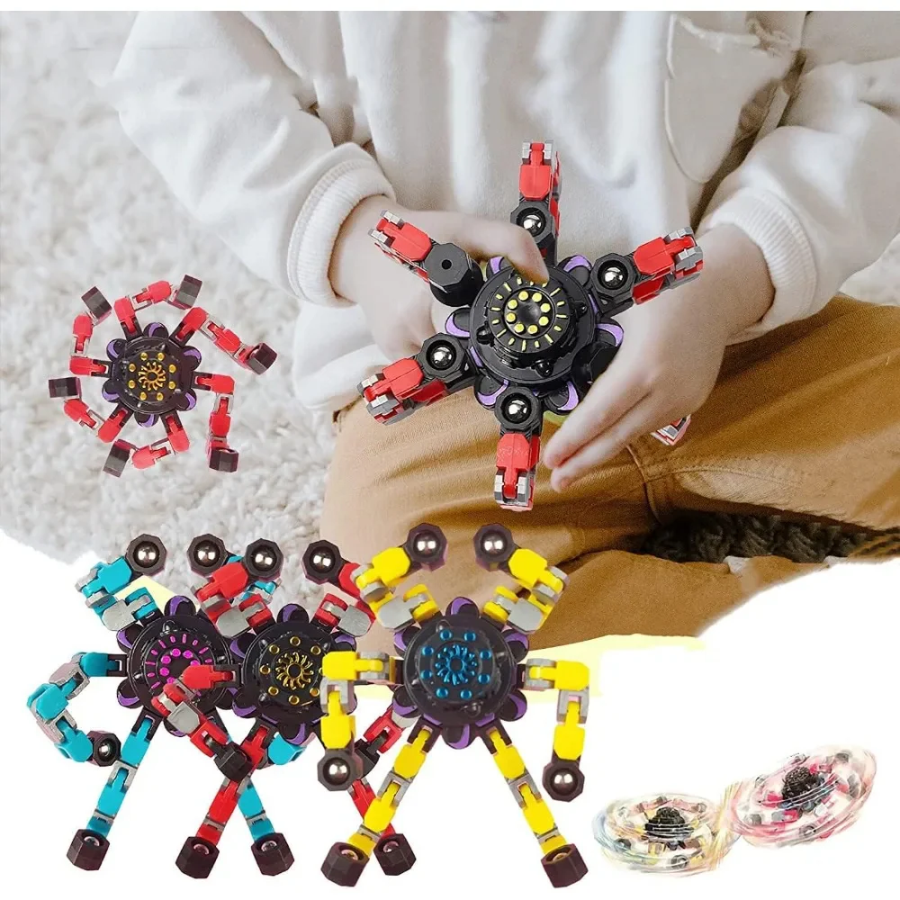 DIY Deformable Robot Fidget Spinner – Spinning Stress Relief Toy for Kids & Adults