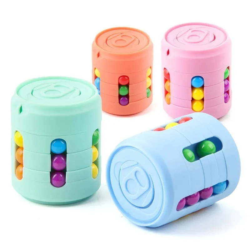 Magic Rotating Beans Puzzle Cube – Montessori Educational Toy & Fidget Game for Kids and Adults Stress Relief
