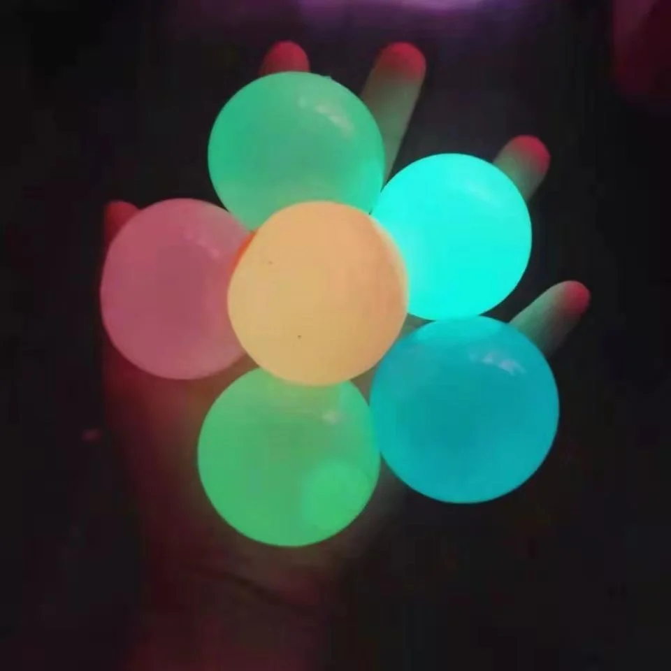 Luminous Sticky Ball - Decompression Squeeze Toy for Kids and Adults,Glow in the Dark Party Supplies 5/10pcs