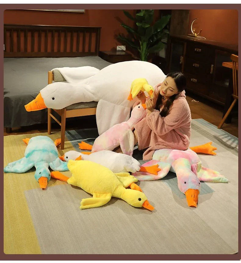 Giant Plush Big White Duck Pillow – Ultra-Soft Hugging Pillow in 7 Charming Colors, Perfect Cuddly Companion & Whimsical Christmas Gift for Kids