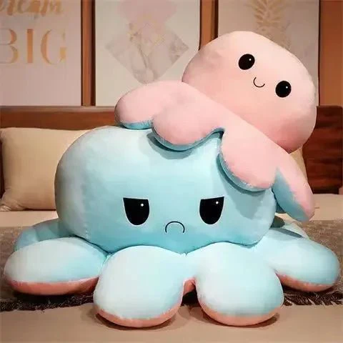 Giant Reversible Octopus Plush – Flip for a Mood Change, Perfect for Kids
