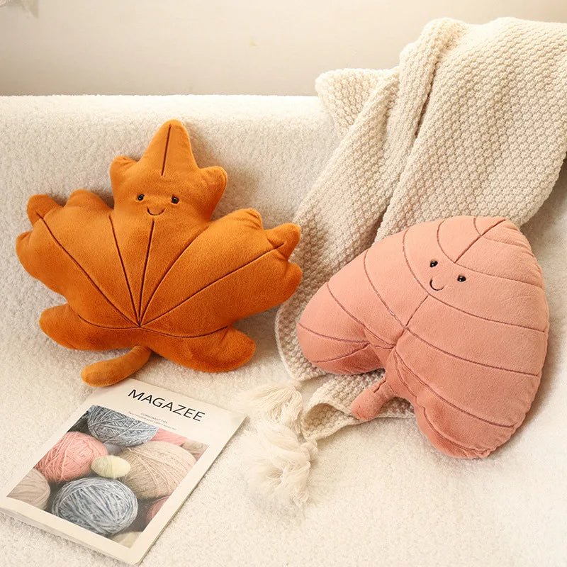 Kawaii Plush Maple Leaf Pillow – Soft Maple & Ginkgo Stuffed Toys for Cozy Room Decor, Holiday Charm, and Perfect Party Gifts