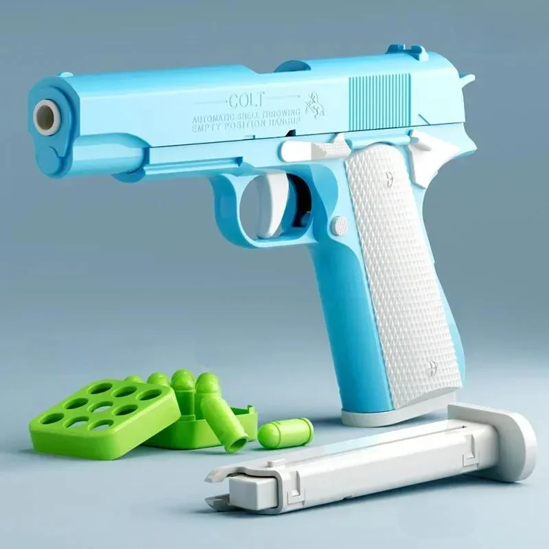 Eagle Gun Toy – Desert Eagle 1911 Pistol Revolver Launcher with Continuous Shell Throwing Action for Endless Fun