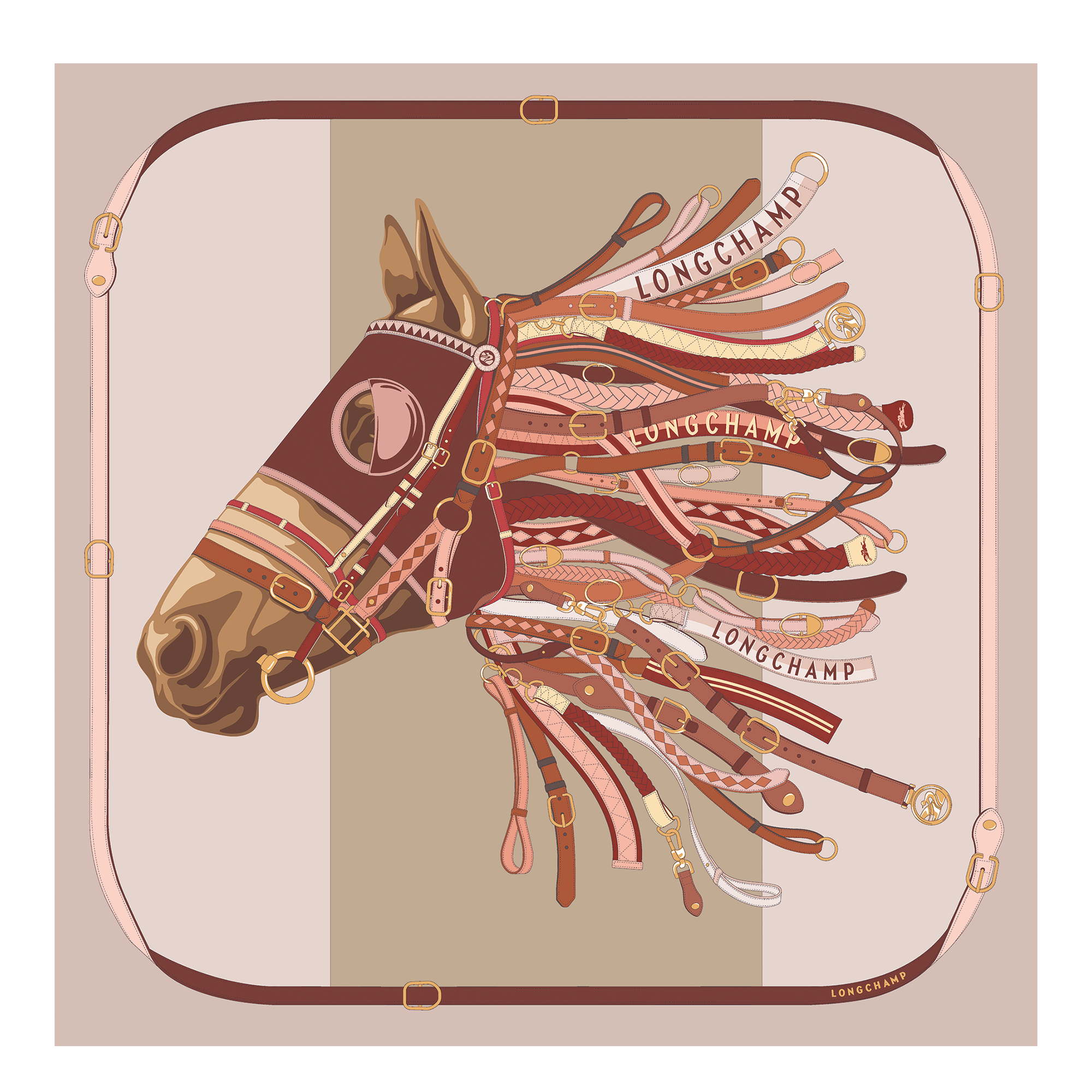 Tête de cheval Silk scarf 90