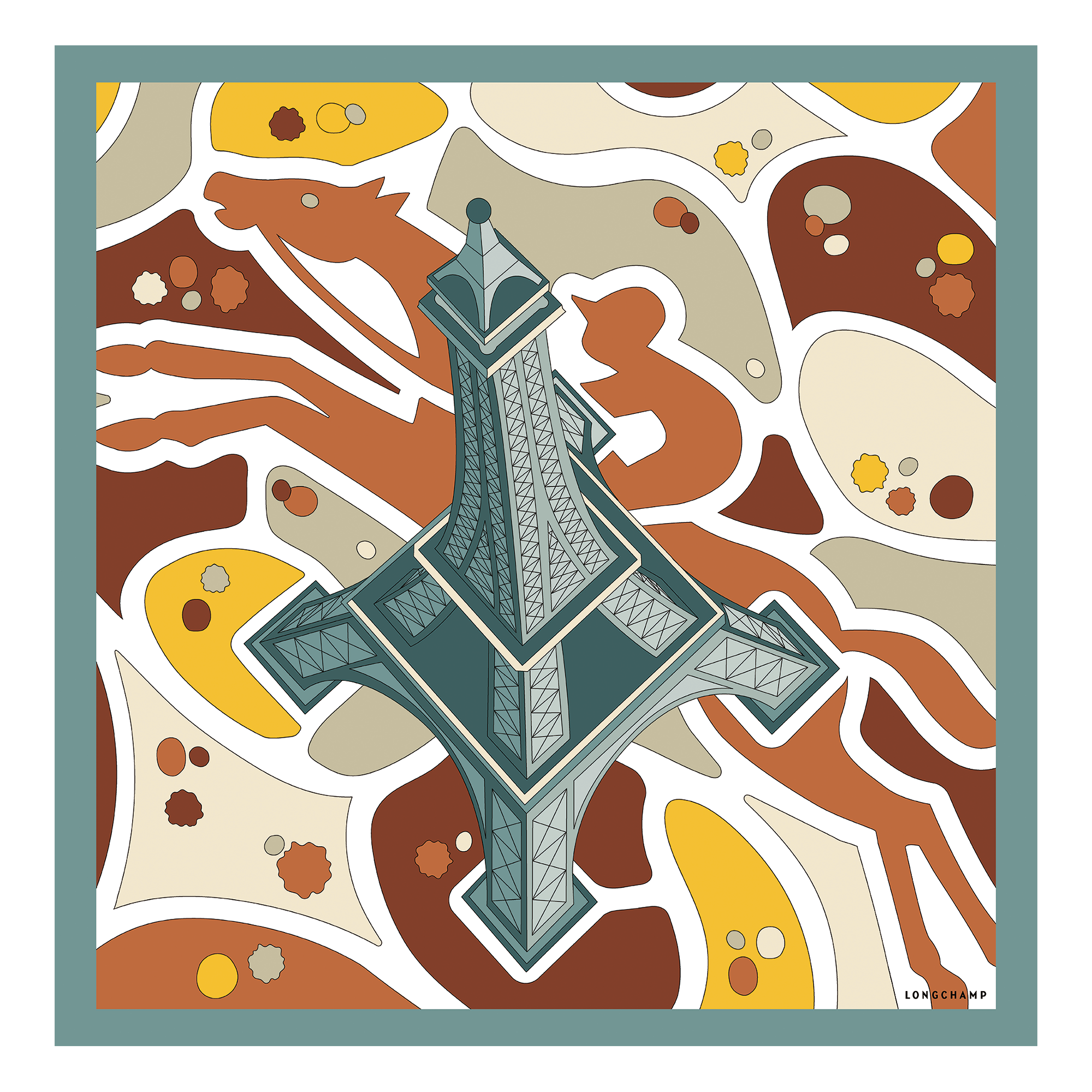 Equestrian Tower Silk scarf 70