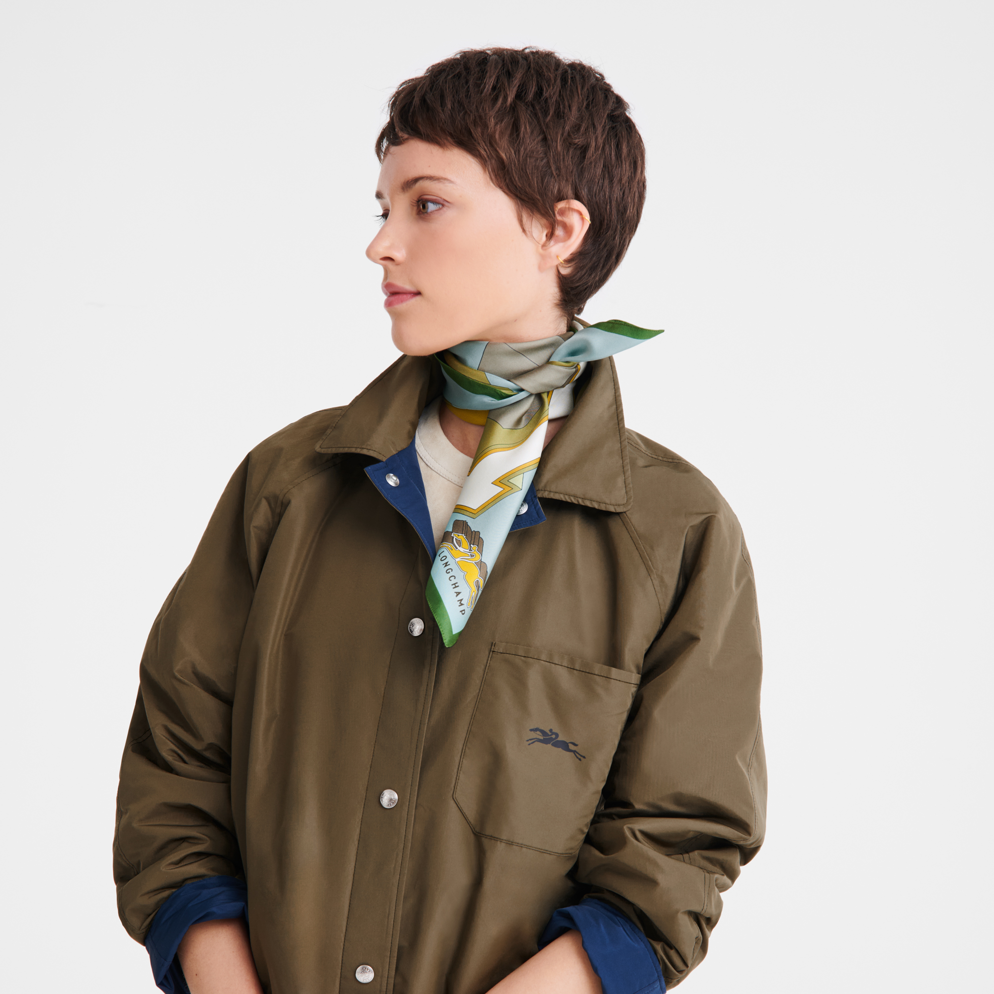 Longchamp University Silk scarf 70