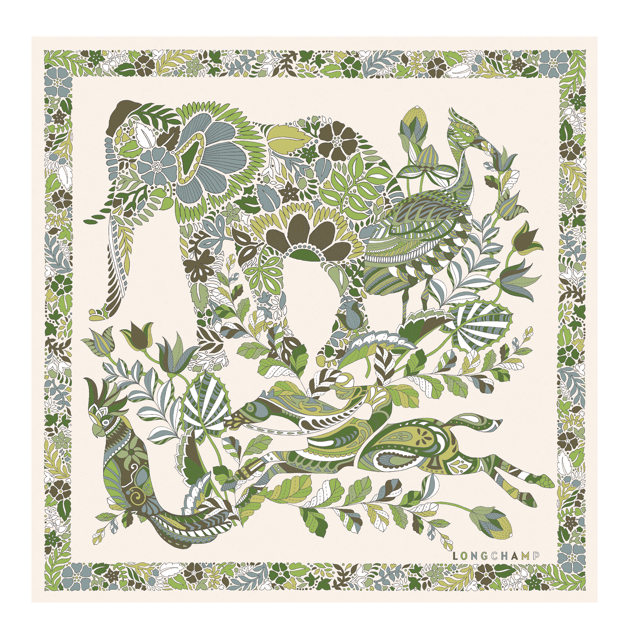 Forêt Longchamp Silk scarf 50