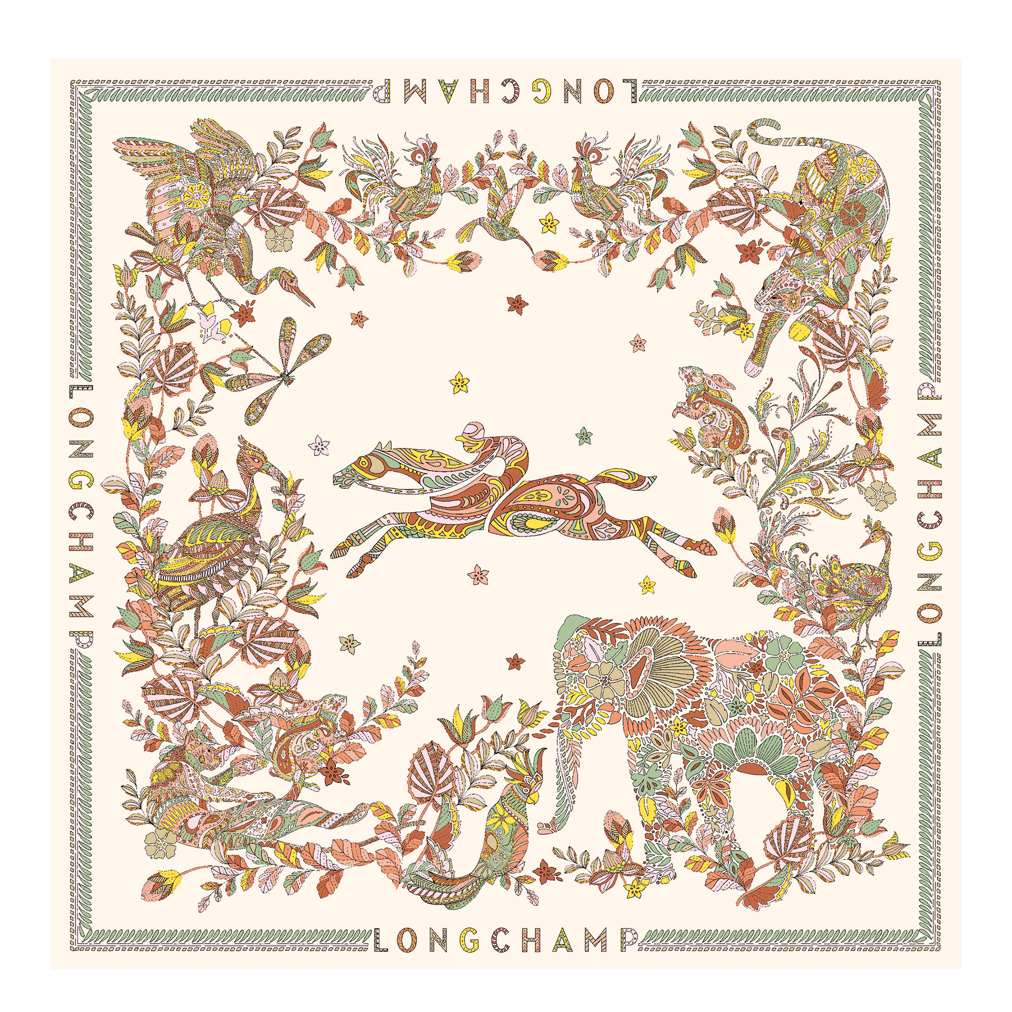 Forêt Longchamp Silk scarf 90