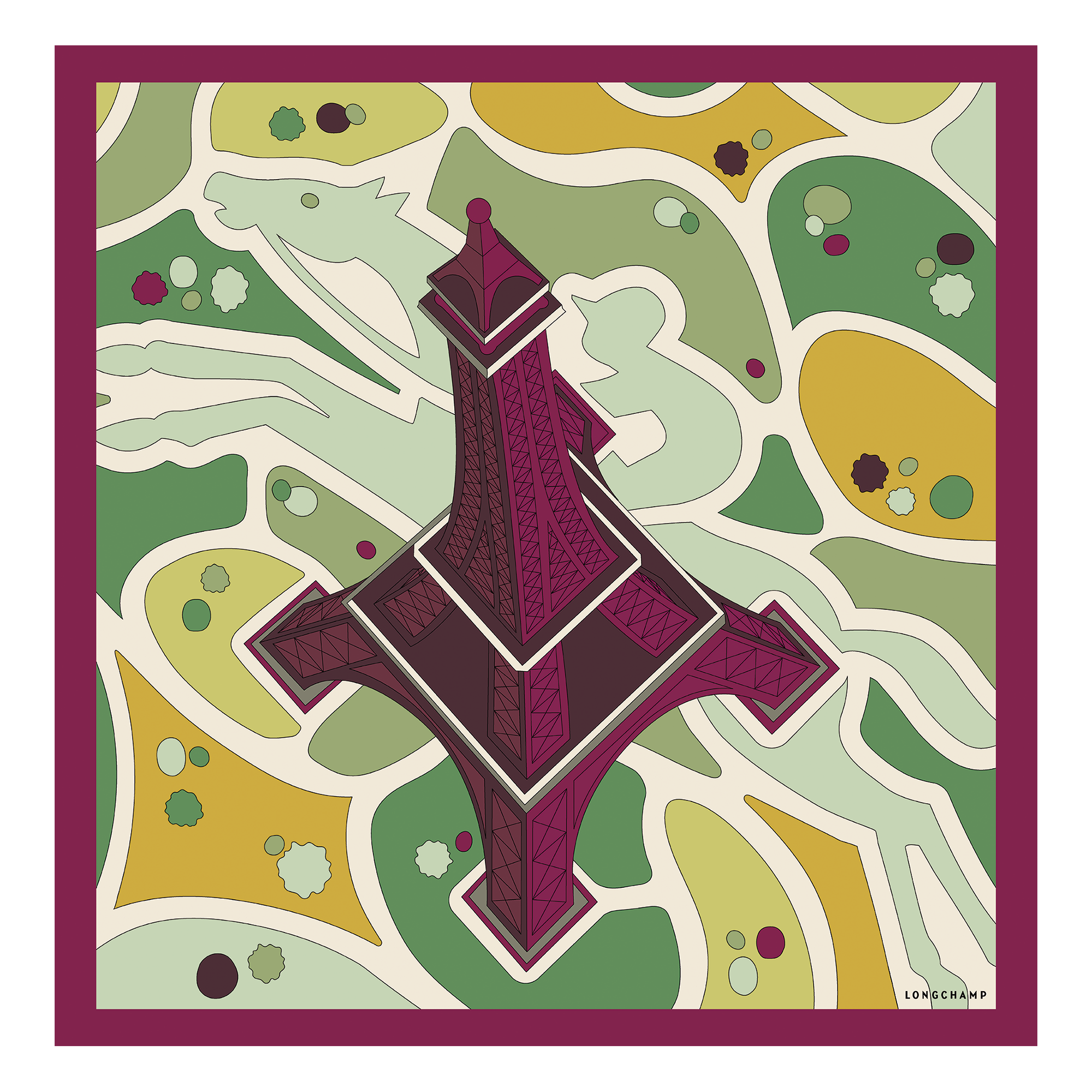 Equestrian Tower Silk scarf 70