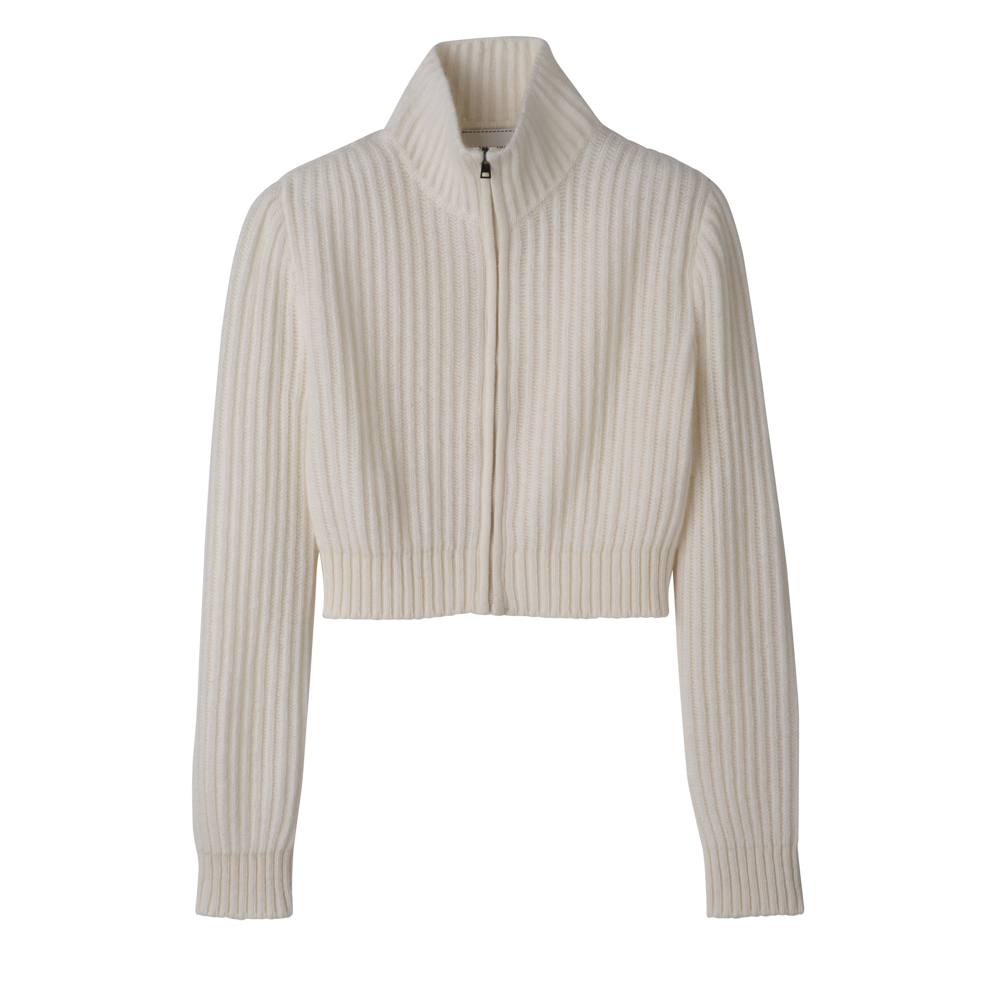 Zip collar short cardigan
