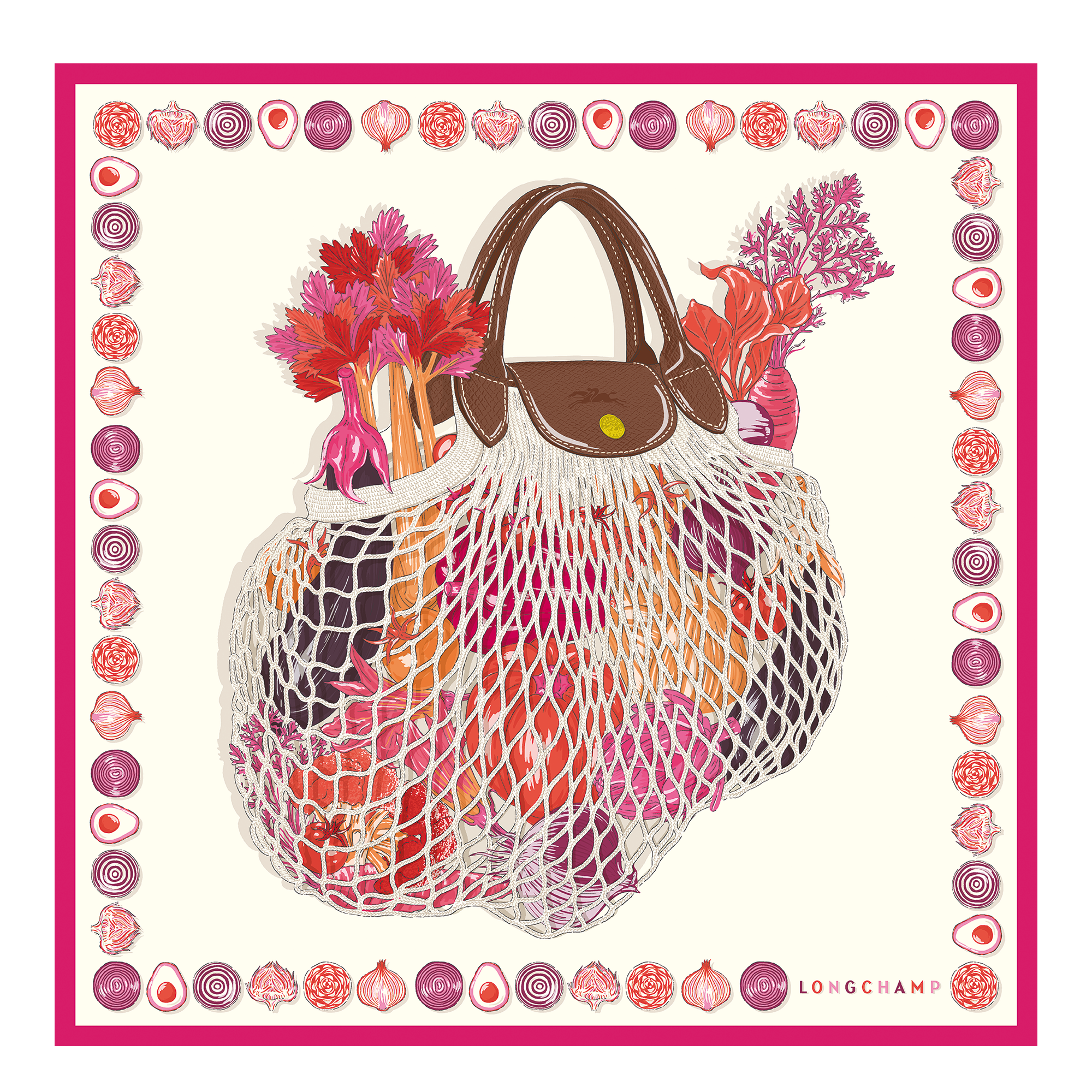 The Gourmet Mesh bag Silk scarf 70