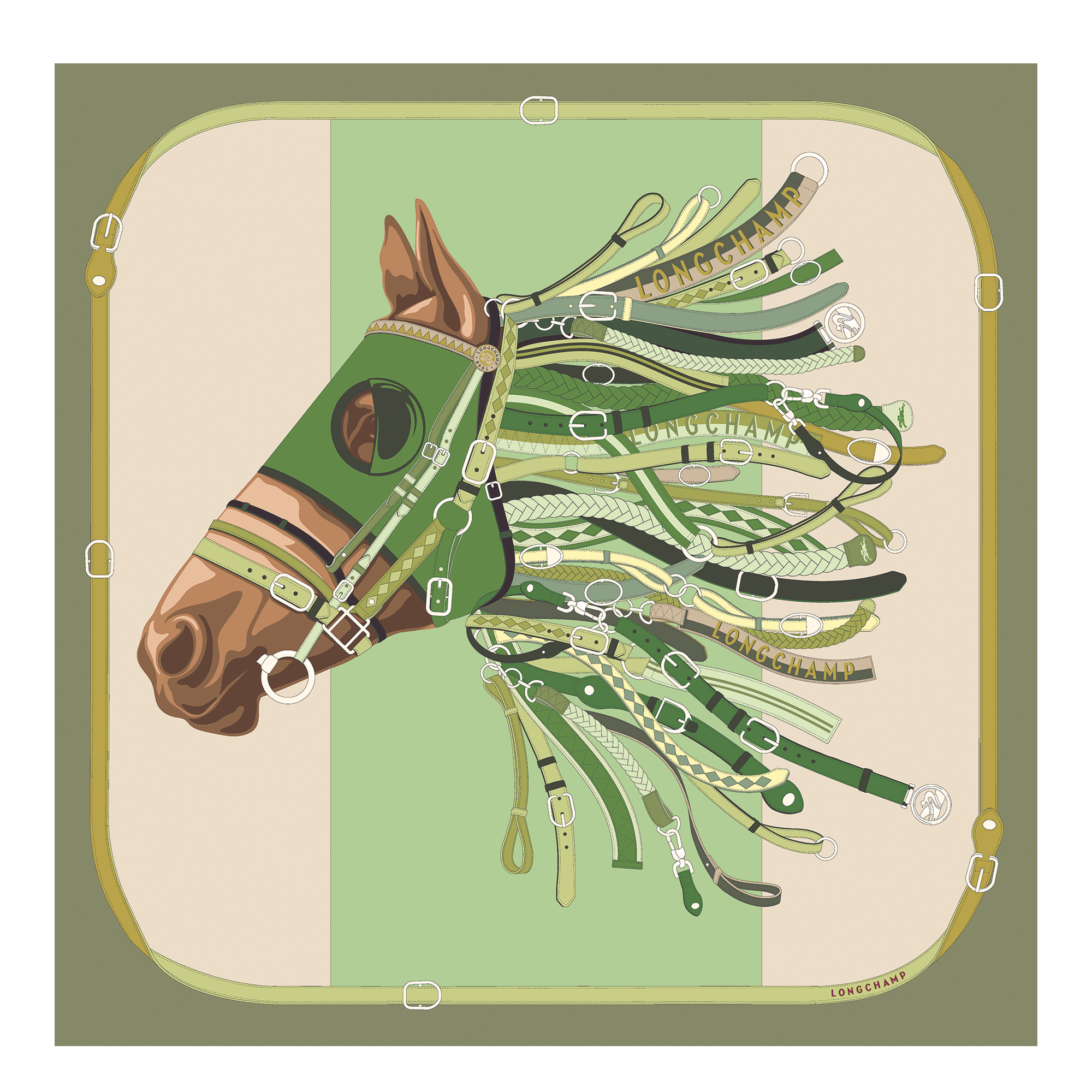 Tête de cheval Silk scarf 90