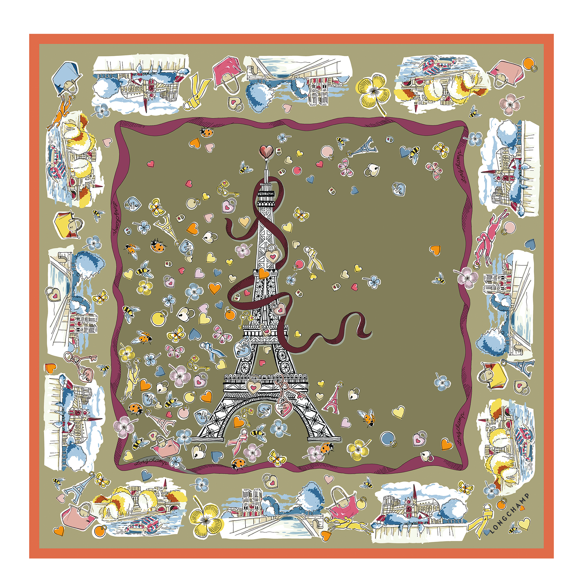Equestrian Tower Silk scarf 50