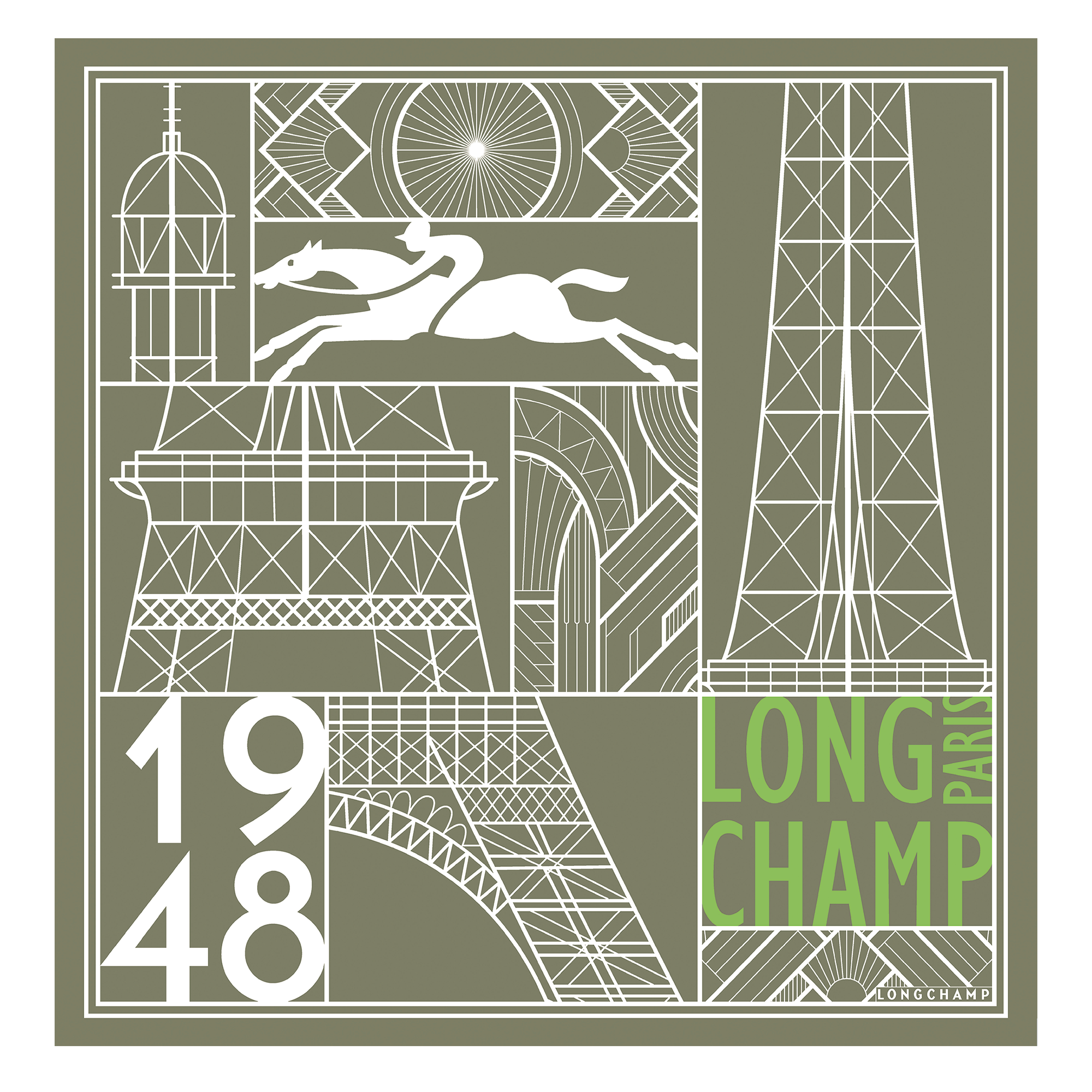 Eiffel Tower 1948 Silk scarf 50