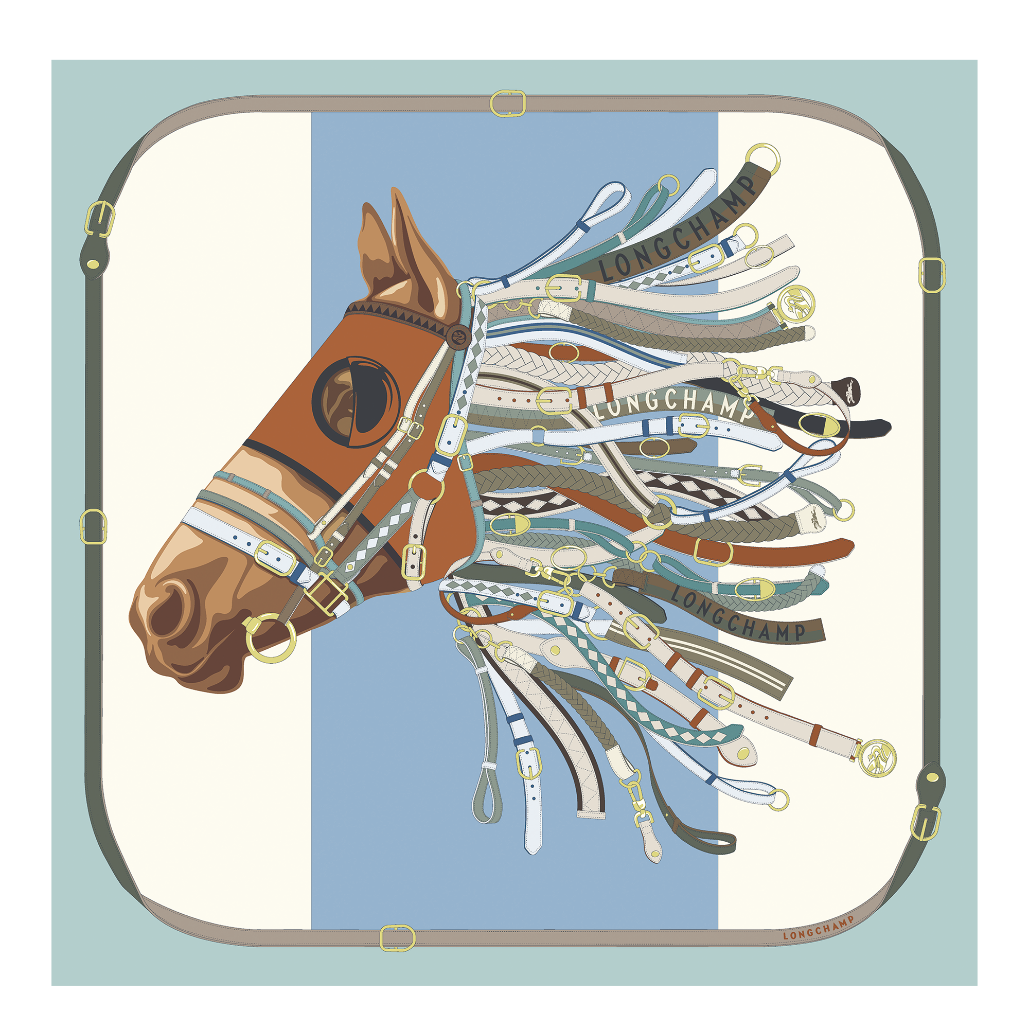 Tête de cheval Silk scarf 90