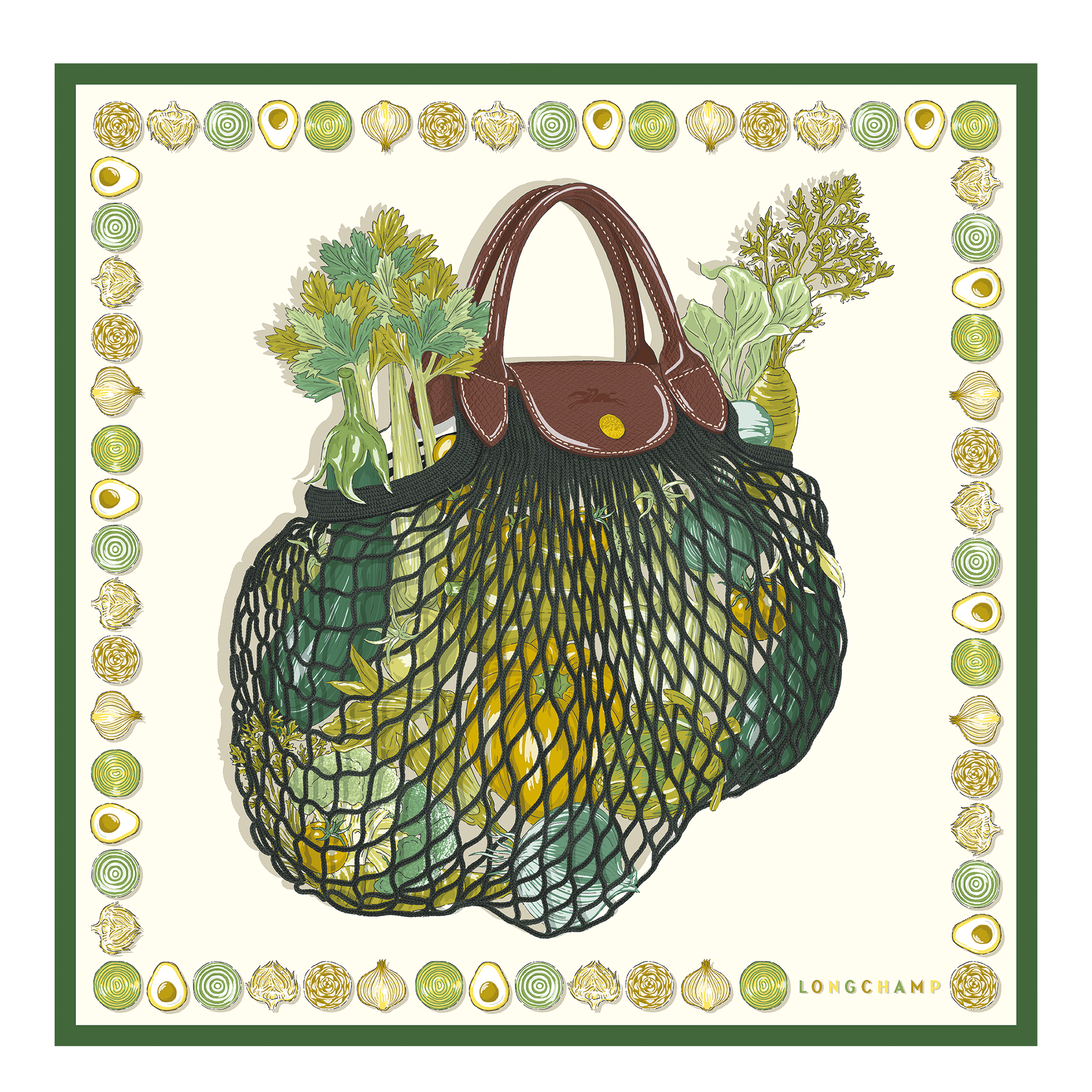 The Gourmet Mesh bag Silk scarf 70