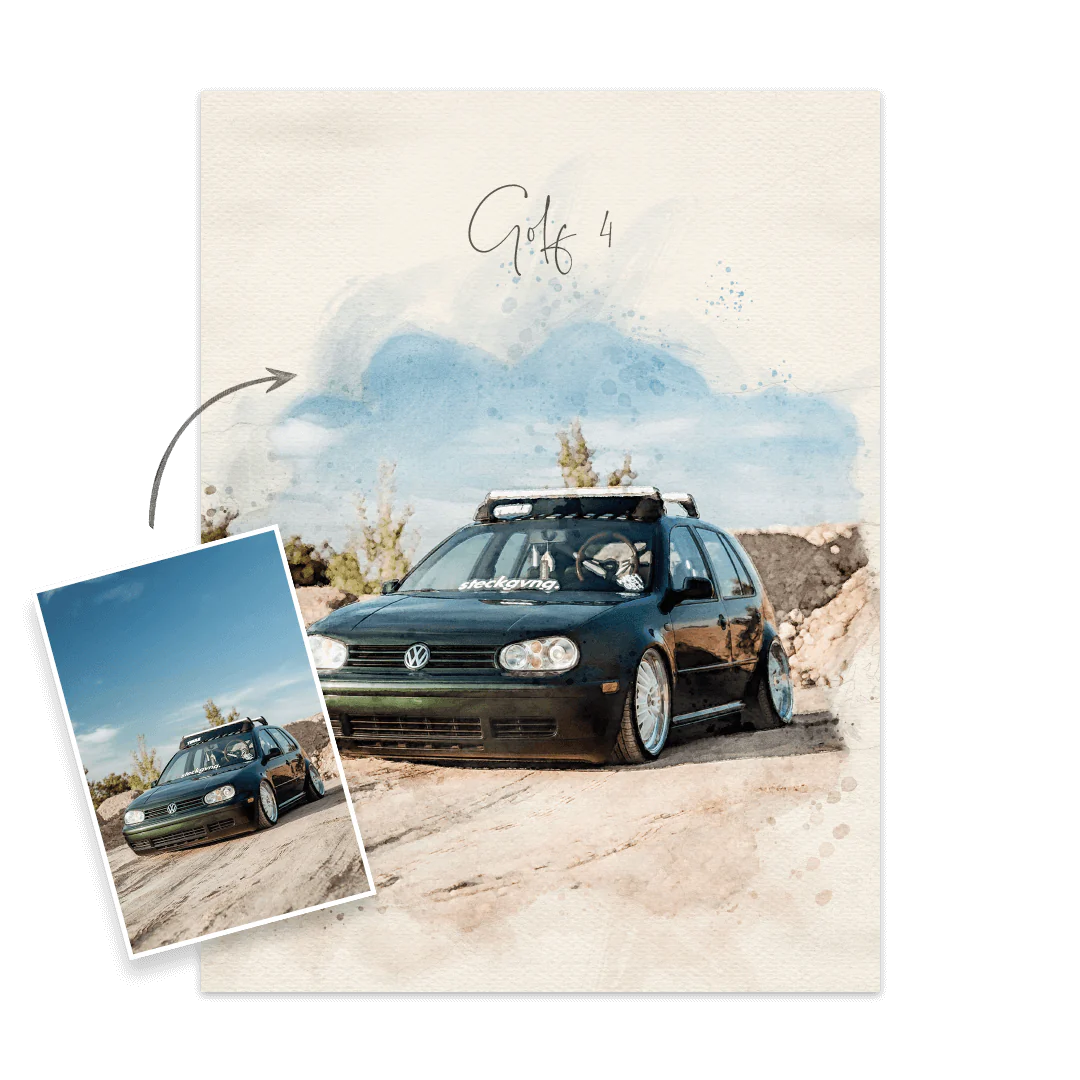 Auto Gemälde nach Foto