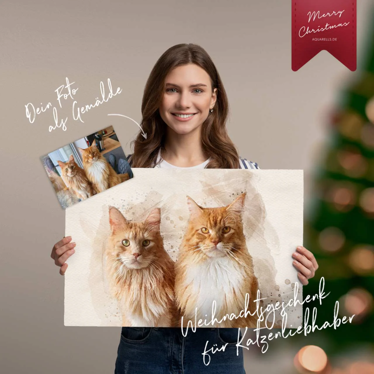 Weihnachtsgeschenk Gemälde nach Fotovorlage
