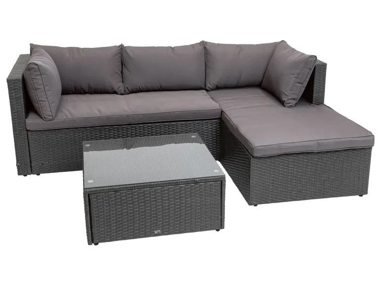 Loungeecke mit Tisch, grau