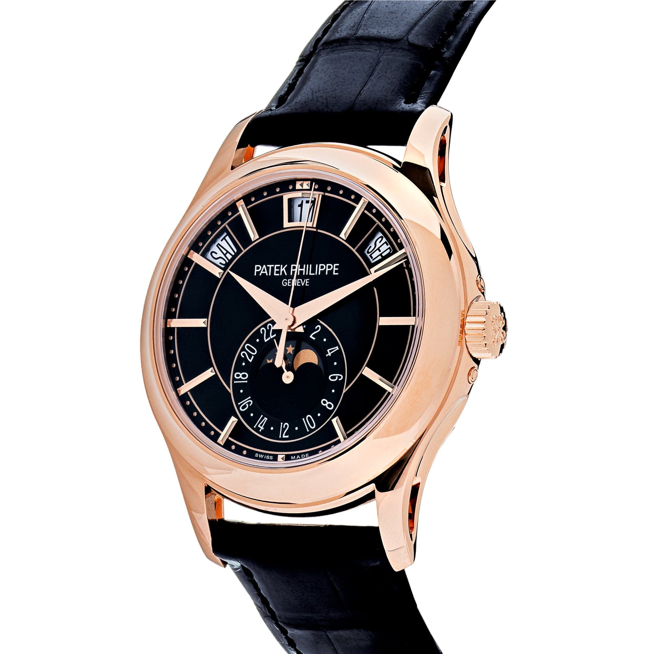 Pat*k P Complications 5205R-010 Annual Calendar Rose Gold Black Dial - DiscoversMarket