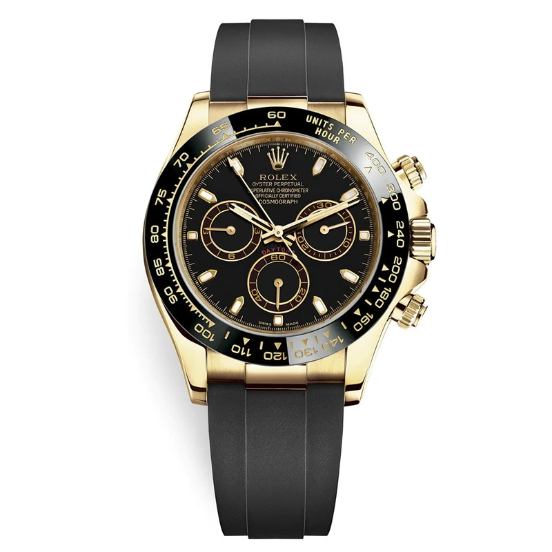 Cosmograph Daytona 116518LN Black Dial Oysterflex 40mm Watch - DiscoversMarket