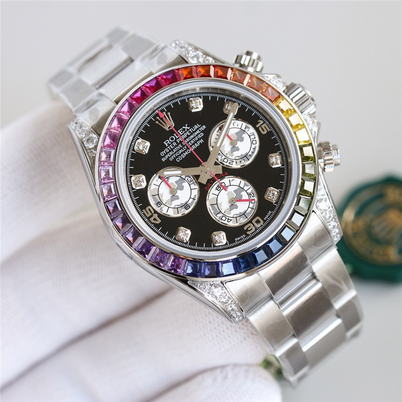 Cosmograph Daytona 116599 RBOW Diamond Silver Stainless Steel 40mm - DiscoversMarket