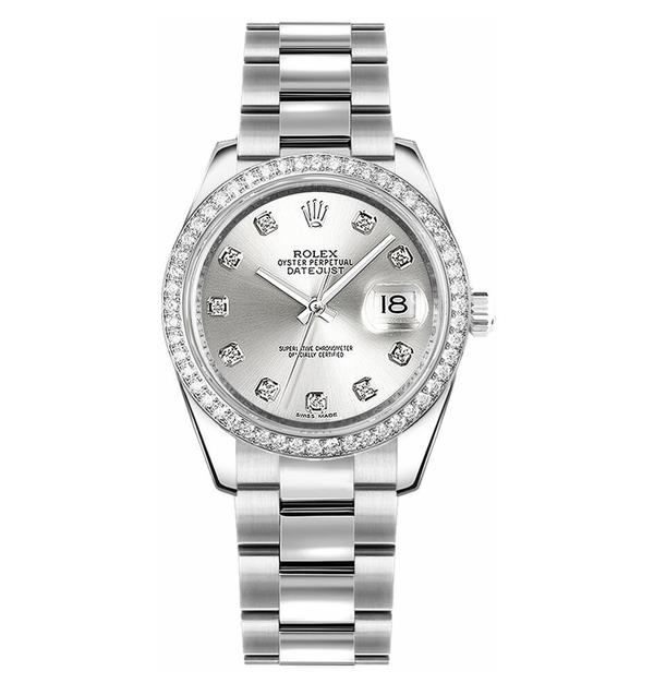 Datejust Silver Diamond Oyster Bracelet 31mm - DiscoversMarket