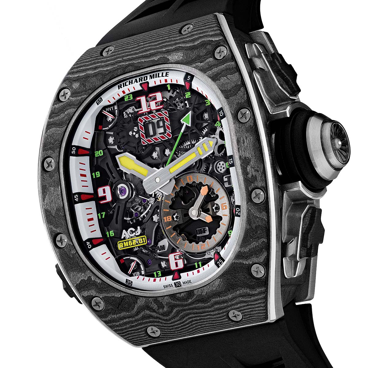 R&M RM62-01 Manual Winding Tourbillon Vibrating Alarm ACJ Open-Work Dial - DiscoversMarket