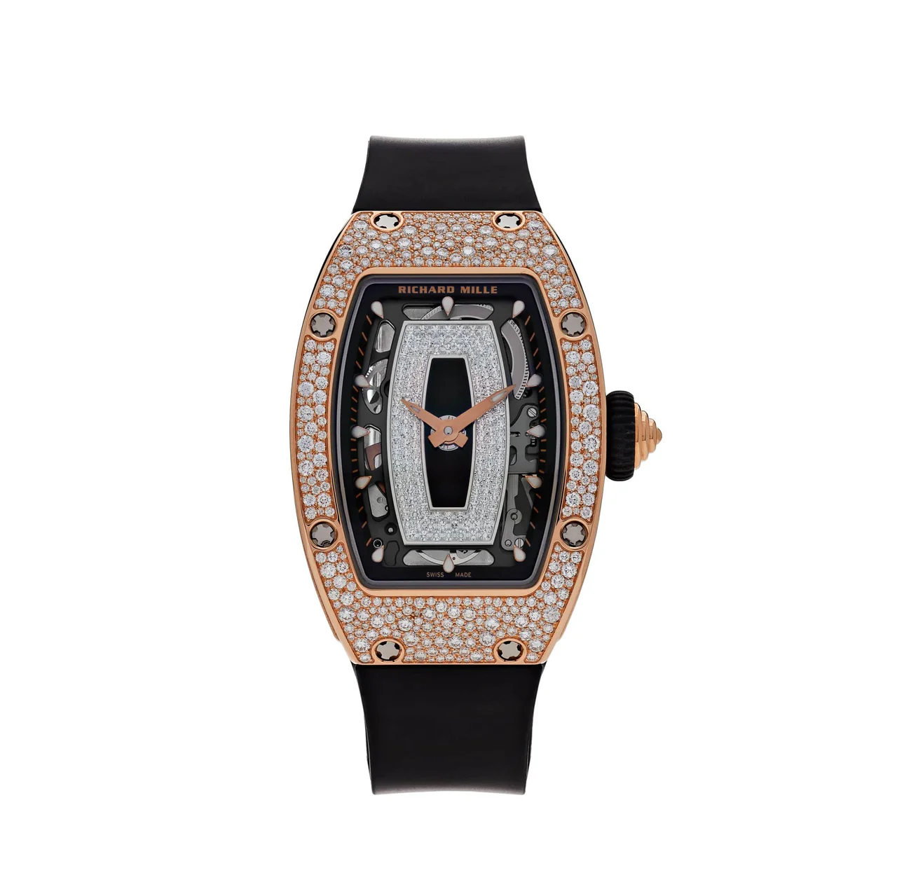 R&M RM 07-01 Rose Gold Onyx Snow Diamond Set - DiscoversMarket