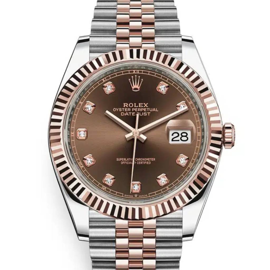 R0lex Datejust 41mm Steel and Everose Gold Mens Watch 126331 Chocolate Diamond Jubilee - DiscoversMarket