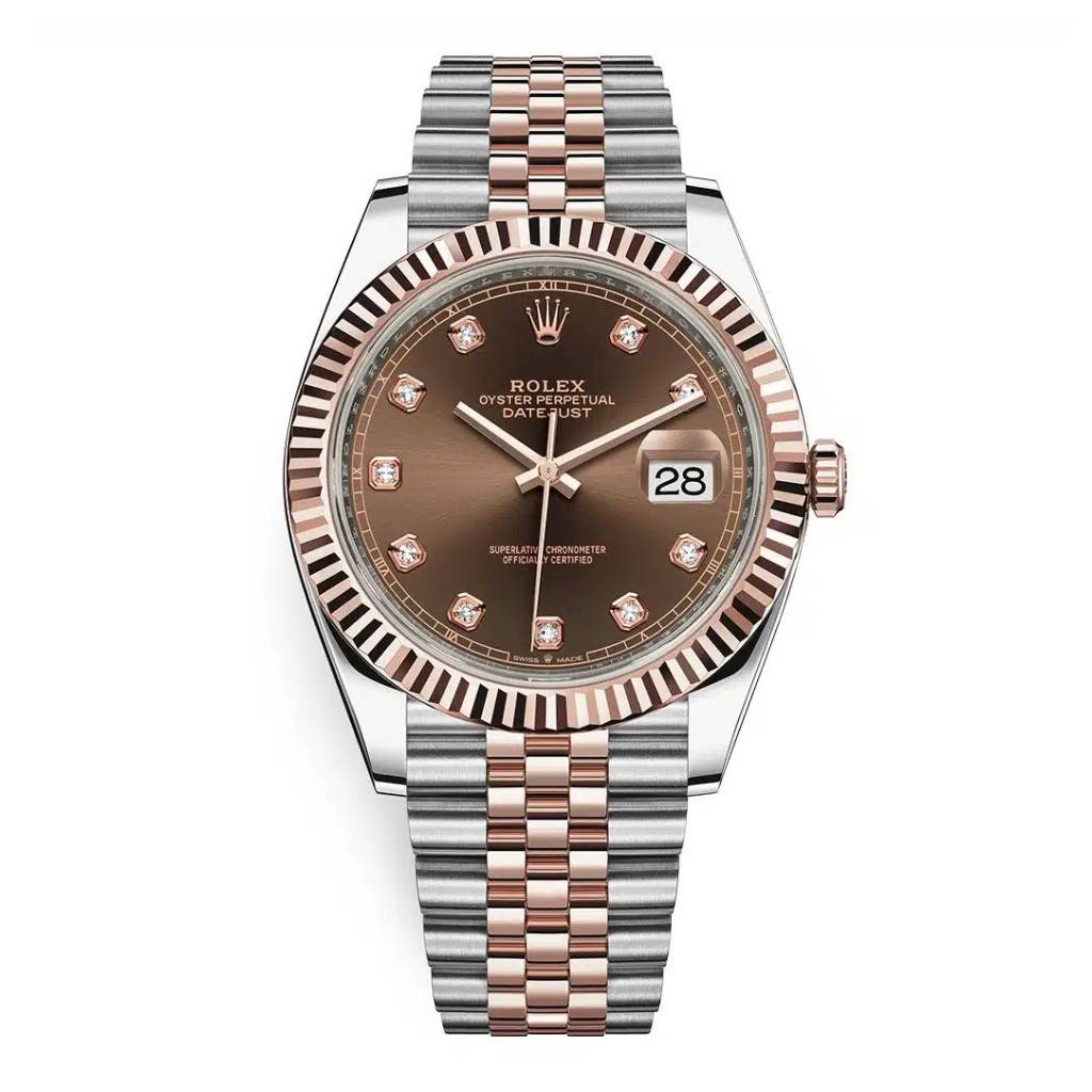 R0lex Datejust 41mm Steel and Everose Gold Mens Watch 126331 Chocolate Diamond Jubilee - DiscoversMarket