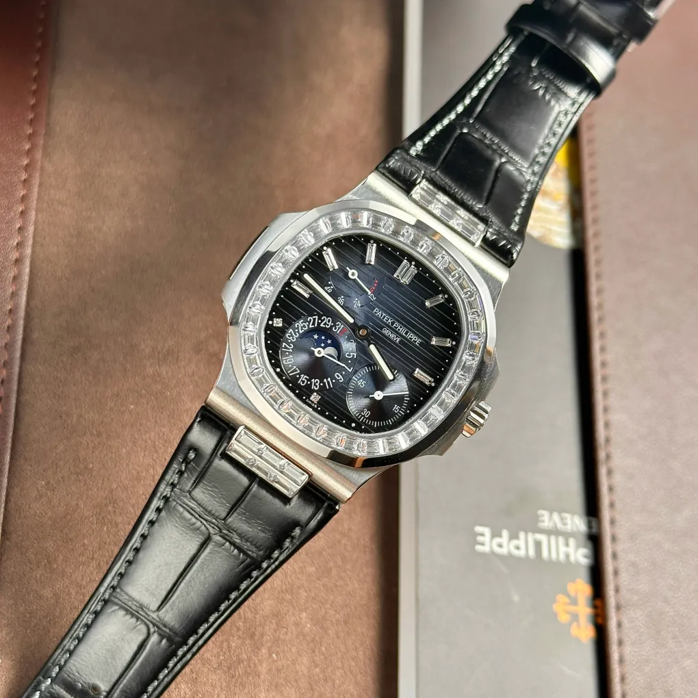 Pat*k P White Gold Nautilus Baguette Watch Ref. 5724 - DiscoversMarket