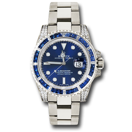 R0lex Submariner Date 116659 SABR 18K White Gold Diamonds Sapphires Unworn - DiscoversMarket