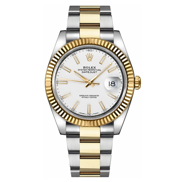 Datejust White Dial Men's Gold & Steel 41mm - DiscoversMarket