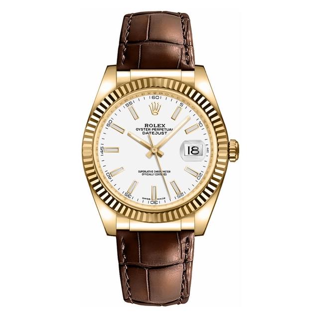 Datejust White Dial Solid 18k Gold 36mm - DiscoversMarket