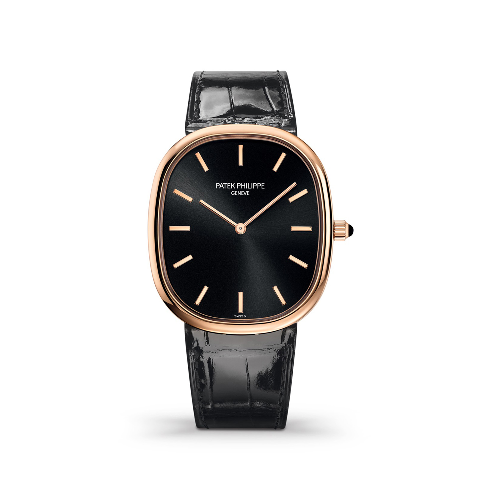 Patek Philippe Golden Ellipse Black Dial Rose Gold 5738R-001 - DiscoversMarket