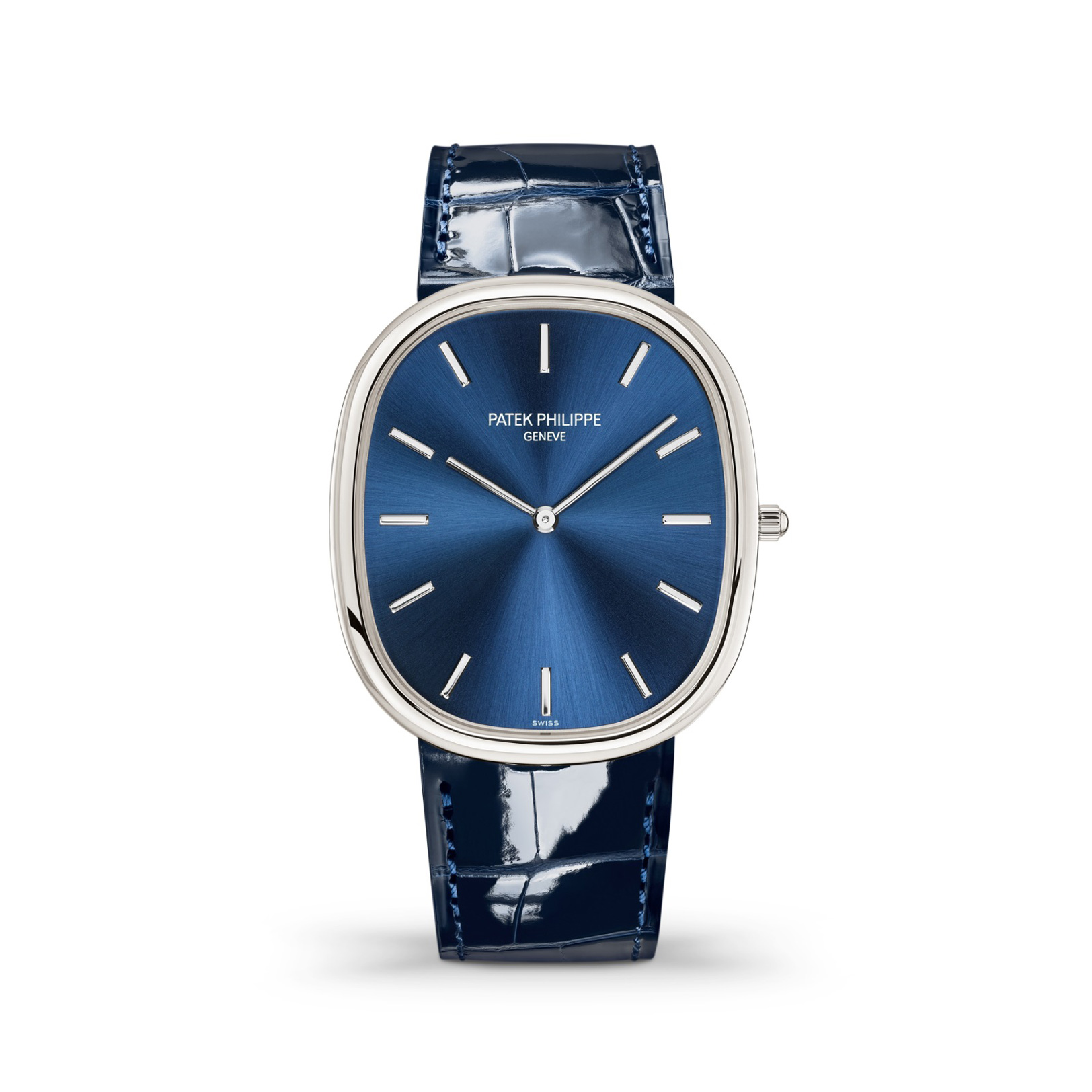 Patek Philippe Golden Ellipse Blue Dial Platinum 5738P-001 - DiscoversMarket