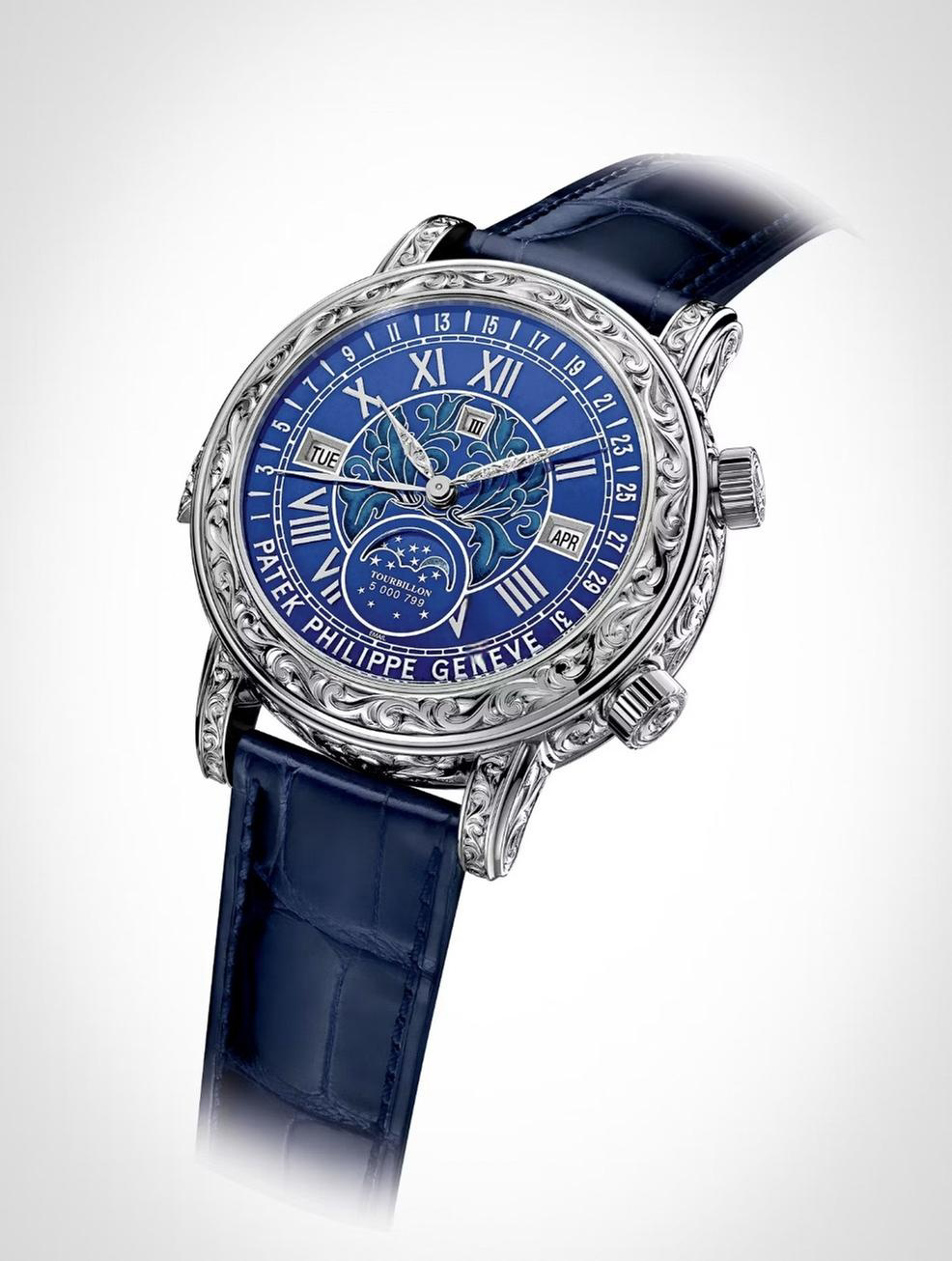 Patek Philippe Sky Moon Tourbillon Grand Complications Blue 6002G-001 - DiscoversMarket