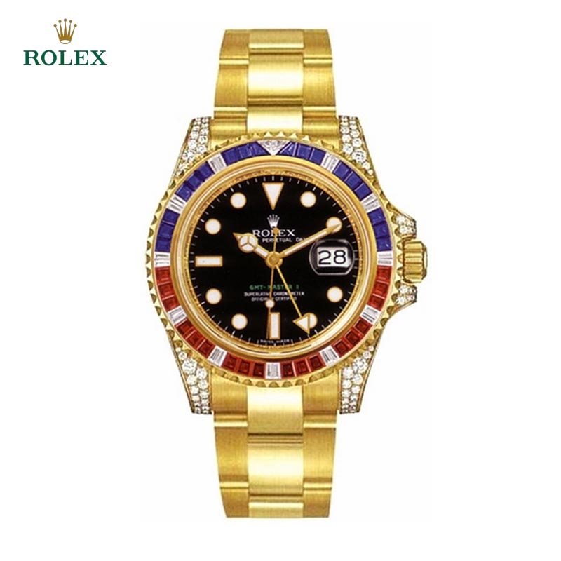 GMT-Master II Gold Blue&Red Diamonds 40mm - DiscoversMarket