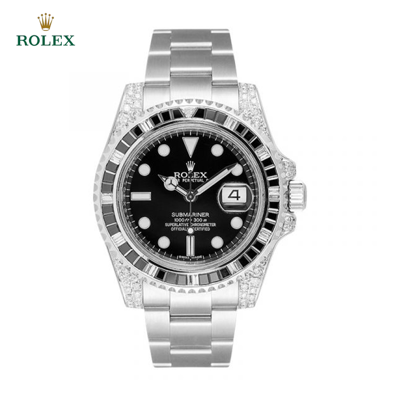 Submariner Silver Black Diamond 40mm - DiscoversMarket