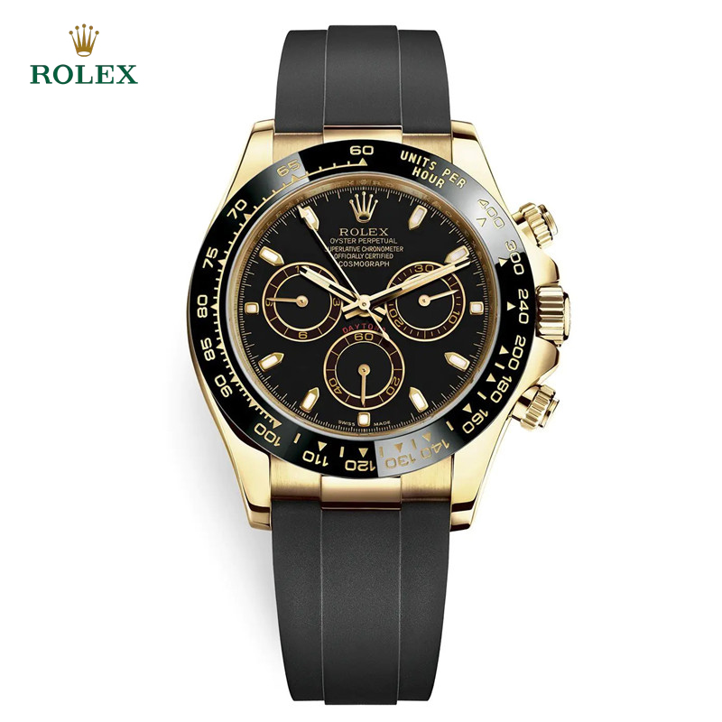 Cosmograph Daytona 116518LN Black Dial Oysterflex 40mm Watch - DiscoversMarket