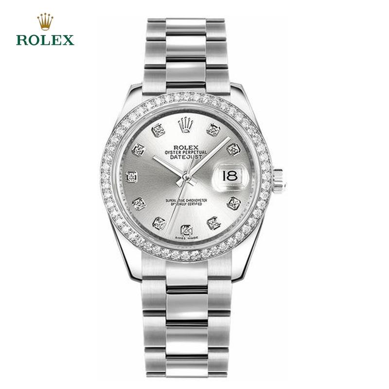 Datejust Silver Diamond Oyster Bracelet 31mm - DiscoversMarket
