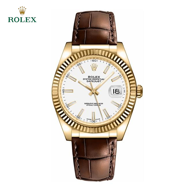 Datejust White Dial Solid 18k Gold 36mm - DiscoversMarket