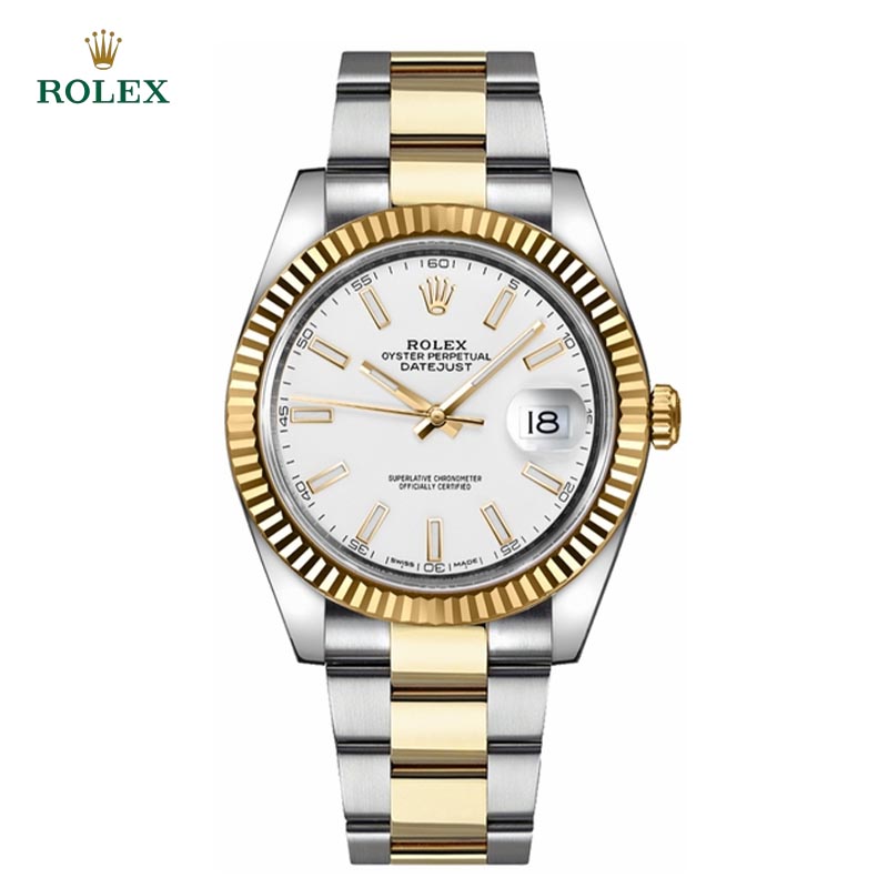 Datejust White Dial Men's Gold & Steel 41mm - DiscoversMarket