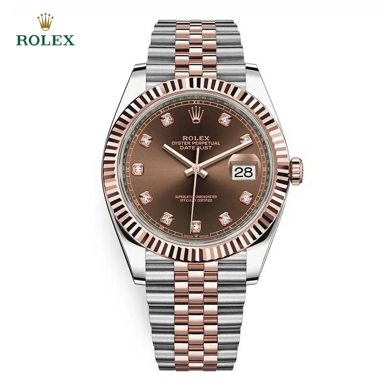 R0lex Datejust 41mm Steel and Everose Gold Mens Watch 126331 Chocolate Diamond Jubilee - DiscoversMarket
