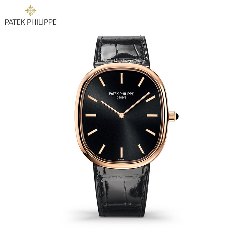 Patek Philippe Golden Ellipse Black Dial Rose Gold 5738R-001 - DiscoversMarket
