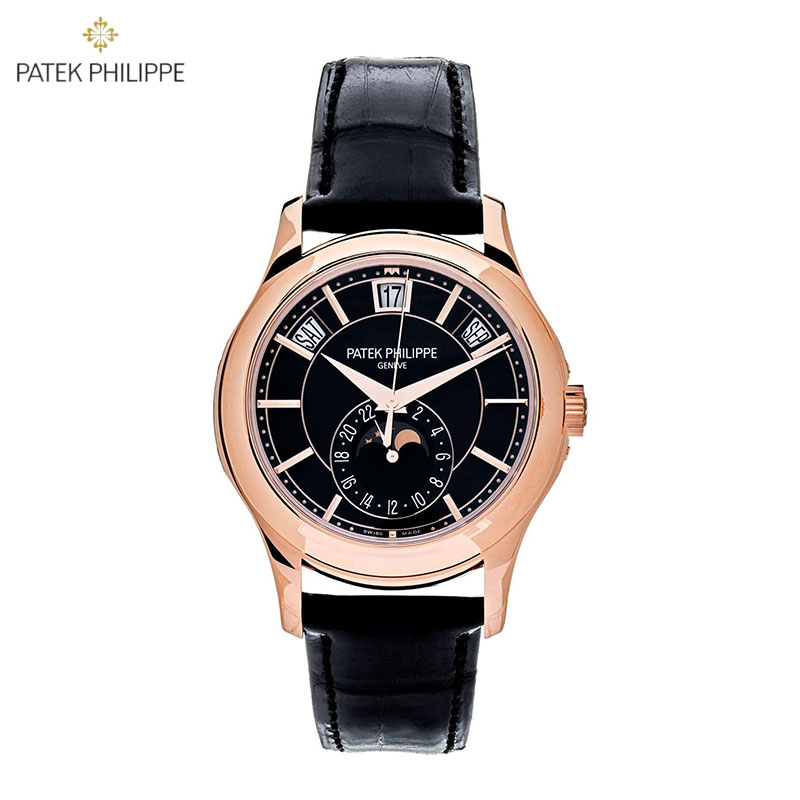 Patek Philippe Complications 5205R-010 Annual Calendar Rose Gold Black Dial - DiscoversMarket