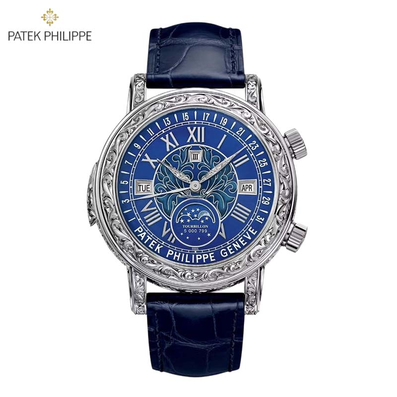 Patek Philippe Sky Moon Tourbillon Grand Complications Blue 6002G-001 - DiscoversMarket