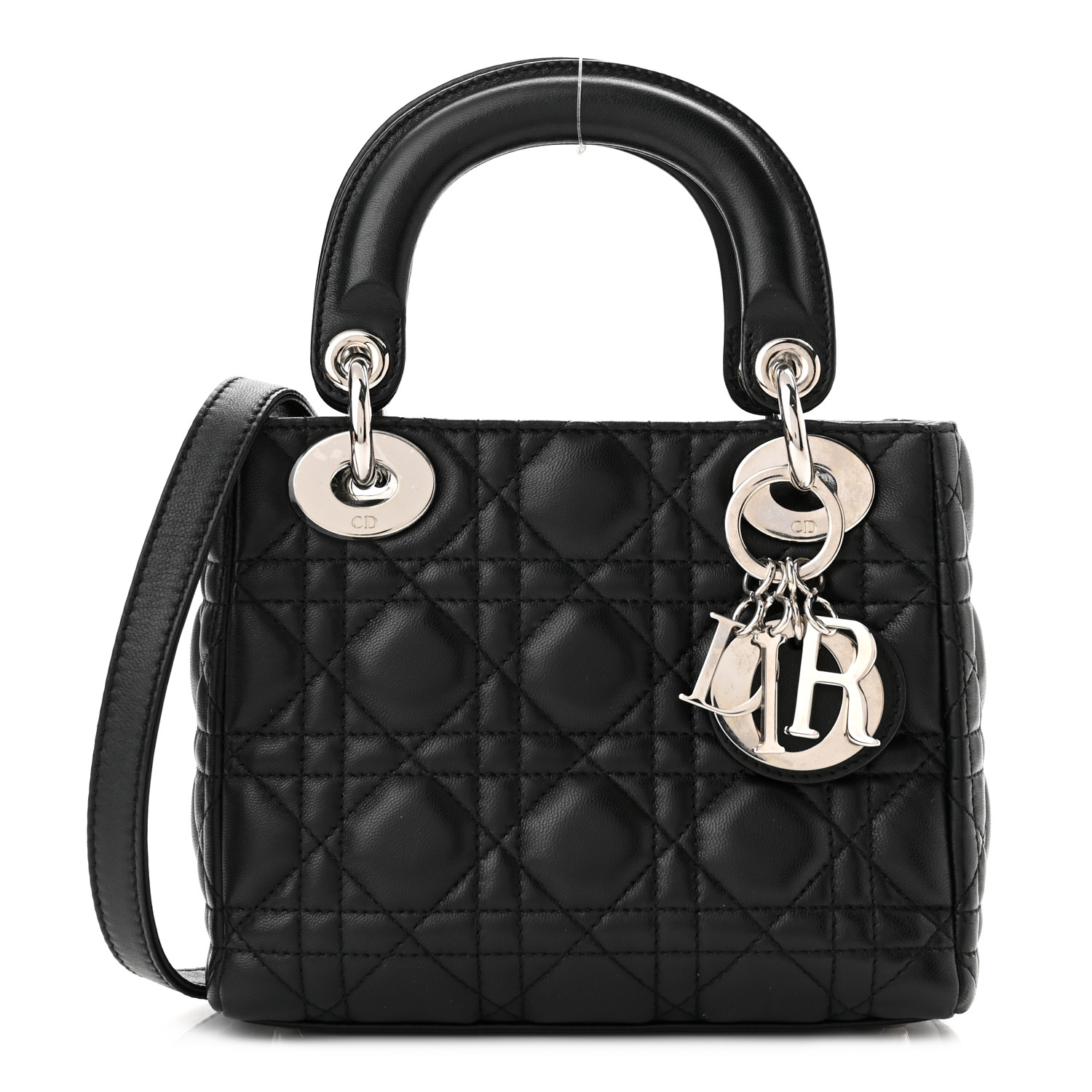Lambskin Cannage Mini Lady Black（6.5 x 6 x 3 in）