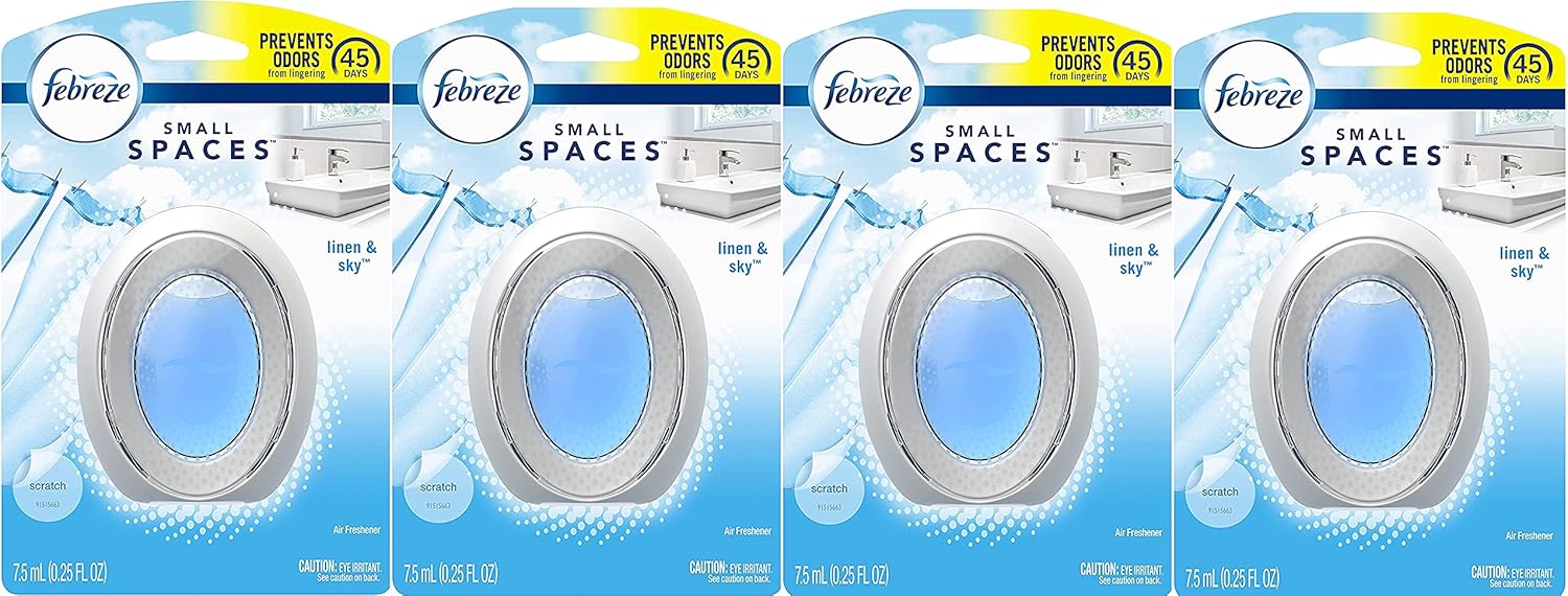 Febreze Small Spaces, Plug in Air Freshener Alternative for home, Odor Fighter Air Freshener, Ocean Scent,25 fl. oz, Pack of 4